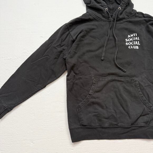 Anti Social Social Club Black Logo Hoodie, Size Medium - Picture 4 of 8